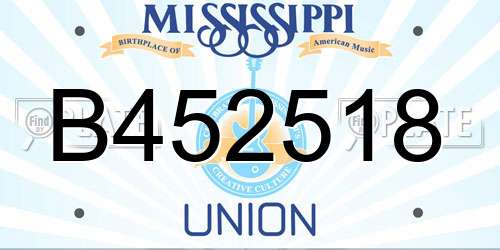 B452518 Mississippi License Plate