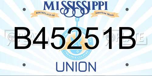 B45251B Mississippi License Plate