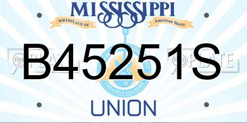 B45251S Mississippi License Plate