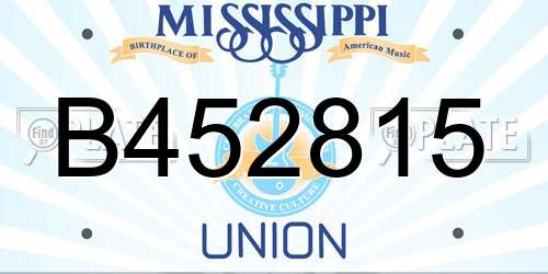 B452815 Mississippi License Plate