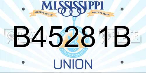 B45281B Mississippi License Plate