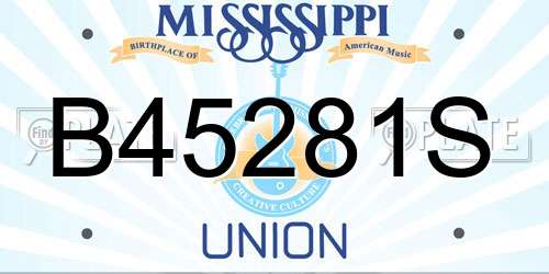 B45281S Mississippi License Plate