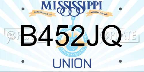 B452JQ Mississippi License Plate