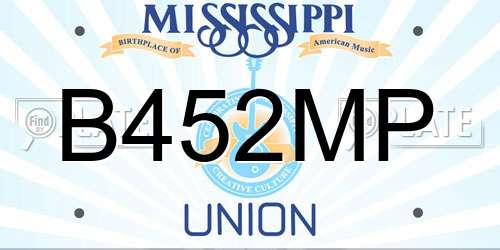 B452MP Mississippi License Plate