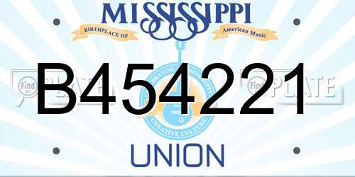 B454221 Mississippi License Plate