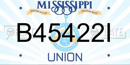 B45422I Mississippi License Plate