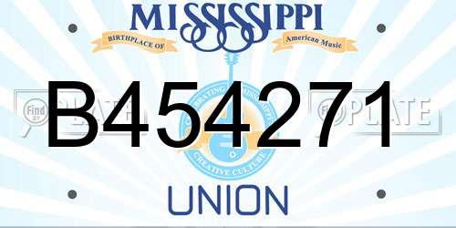B454271 Mississippi License Plate