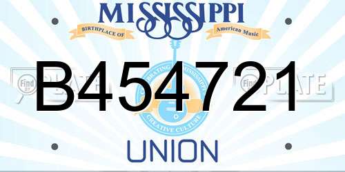 B454721 Mississippi License Plate