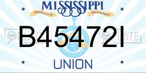 B45472I Mississippi License Plate