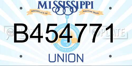 B454771 Mississippi License Plate