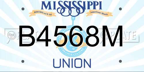 B4568M Mississippi License Plate