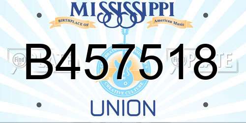 B457518 Mississippi License Plate