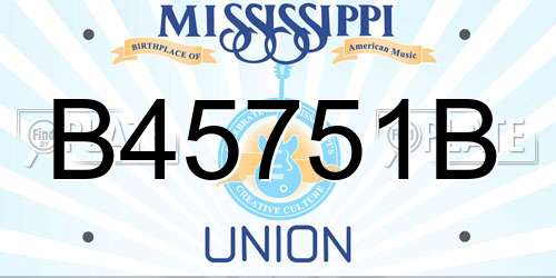 B45751B Mississippi License Plate