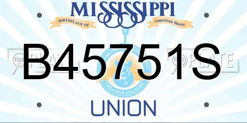 B45751S Mississippi License Plate
