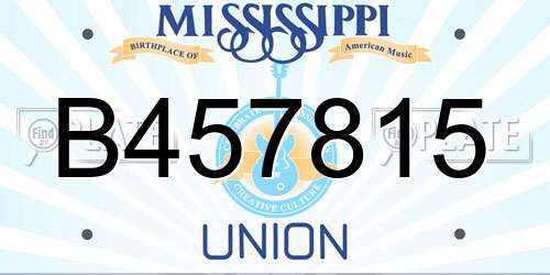 B457815 Mississippi License Plate