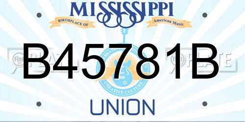 B45781B Mississippi License Plate