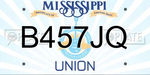 B457JQ Mississippi License Plate
