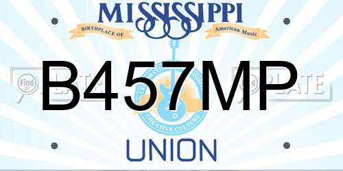 B457MP Mississippi License Plate