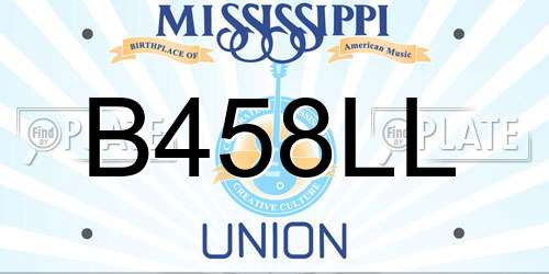 B458LL Mississippi License Plate
