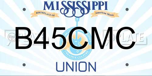 B45CMC Mississippi License Plate