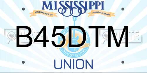 B45DTM Mississippi License Plate