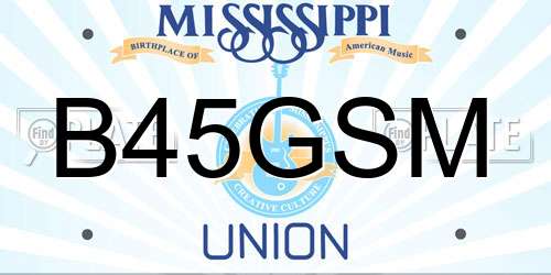 B45GSM Mississippi License Plate