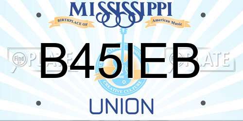 B45IEB Mississippi License Plate