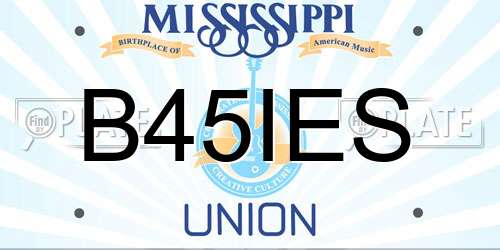 B45IES Mississippi License Plate