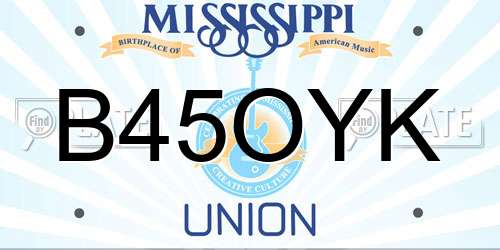 B45OYK Mississippi License Plate