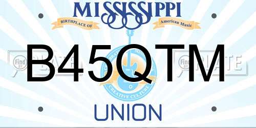 B45QTM Mississippi License Plate