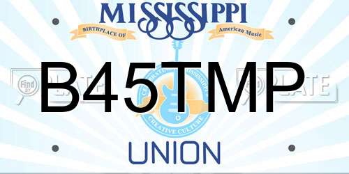B45TMP Mississippi License Plate
