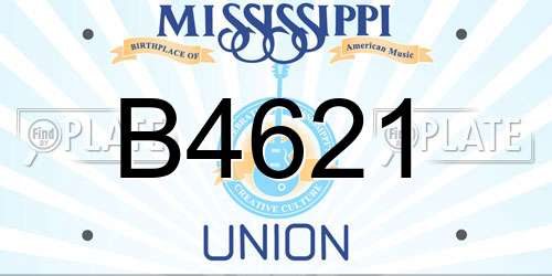 B4621 Mississippi License Plate
