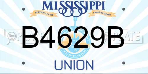 B4629B Mississippi License Plate