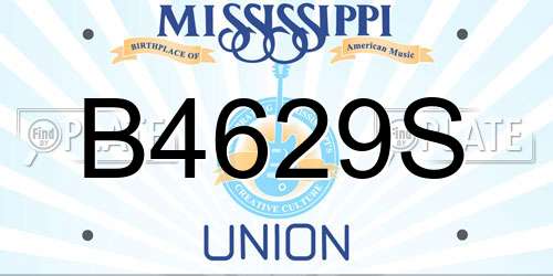 B4629S Mississippi License Plate
