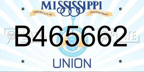 B465662 Mississippi License Plate