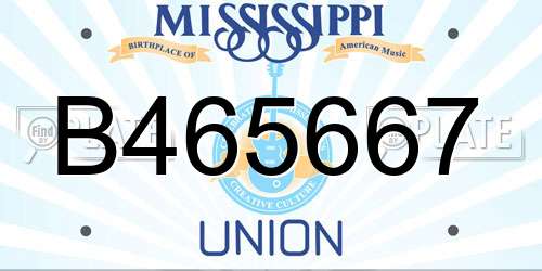 B465667 Mississippi License Plate