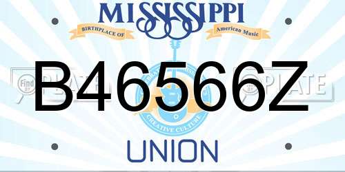 B46566Z Mississippi License Plate