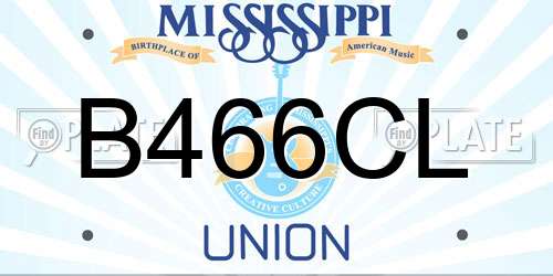 B466CL Mississippi License Plate