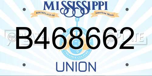 B468662 Mississippi License Plate