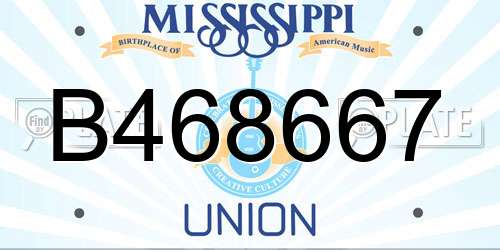 B468667 Mississippi License Plate
