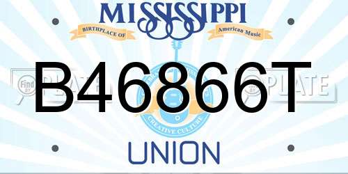 B46866T Mississippi License Plate
