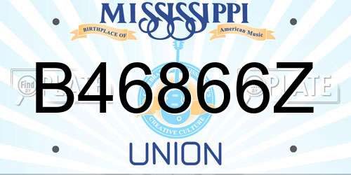 B46866Z Mississippi License Plate