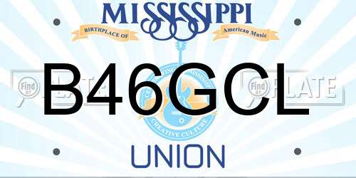 B46GCL Mississippi License Plate
