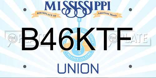 B46KTF Mississippi License Plate