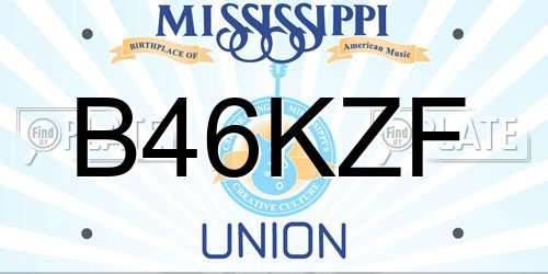 B46KZF Mississippi License Plate