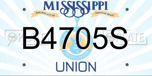 B4705S Mississippi License Plate