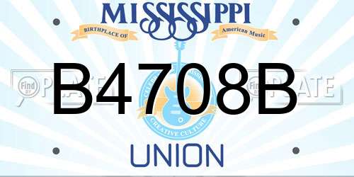 B4708B Mississippi License Plate