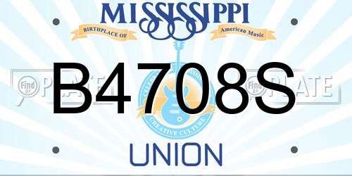 B4708S Mississippi License Plate
