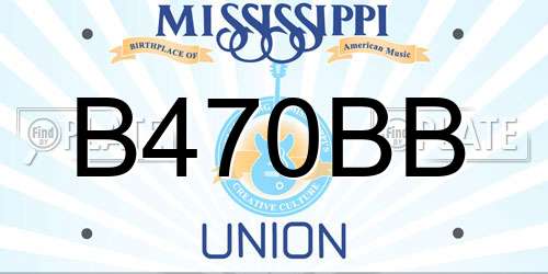 B470BB Mississippi License Plate