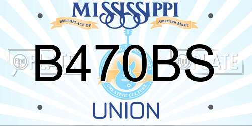 B470BS Mississippi License Plate